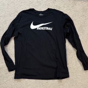 Nike Men's Black Long Sleeve Basketball Tee